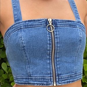 Denim Jean Crop Top
